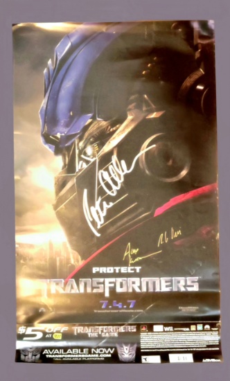 Transformers Movie Triple Signed Cullen, Orci, Kurtzman Movie Promo Poster