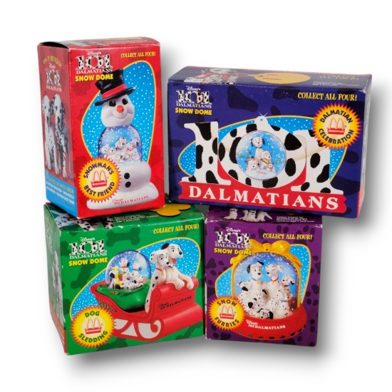 McDonald's Disney 101 Dalmatians SnowDome / Snow Globe Boxed Collectible Grouping
