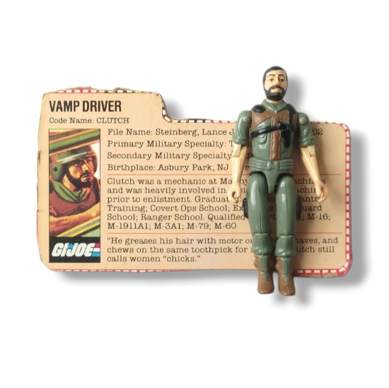 GI Joe 1982 Clutch (Vamp Driver) V.1 Action Figure Toy Complete w/ FileCard