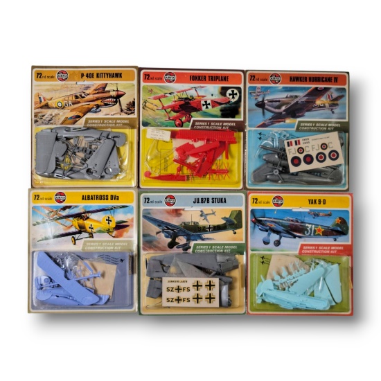 Airfix 72nd Scale Fighter Plane Model Kits on Original Blister Cards Fokker,Yak,Hurricane +