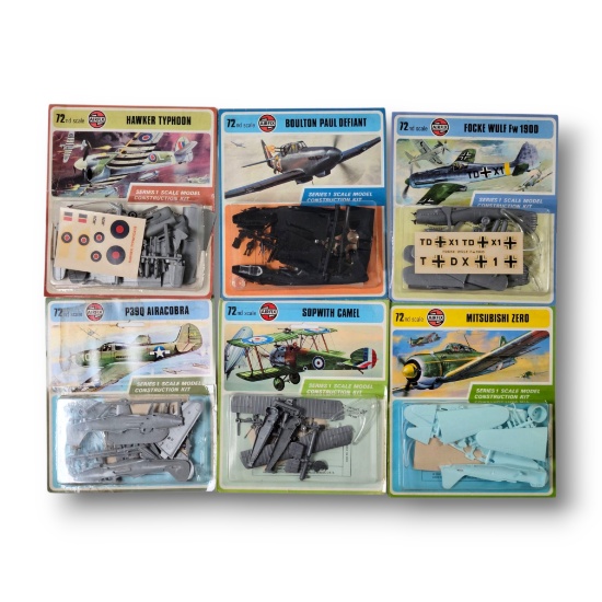 Airfix 72nd Scale Fighter Plane Model Kits on Original Blister Cards Zero,Camel,Typhoon +
