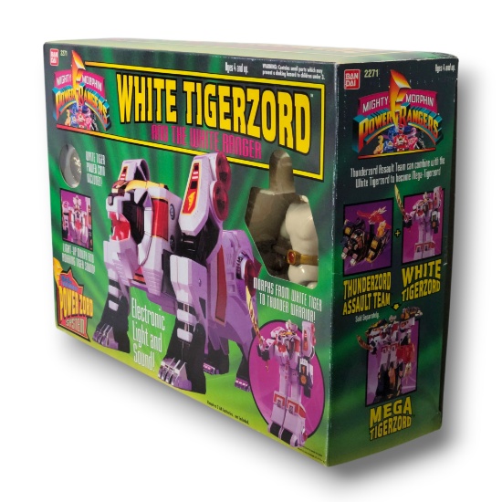 Mighty Morphin Power Rangers Bandai White Tigerzord 1994 in Original Box