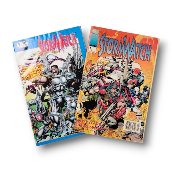 Stormwatch Vol. 1 #1 + Sourcebook #1 | Image Comics 1990s Minor Key Comic Lot