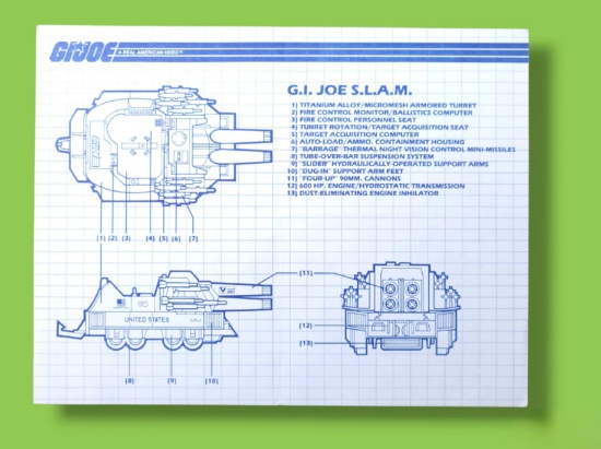 GI Joe SLAM Vehicle/Playset Toy Vintage Hasbro Blueprints/Instructions