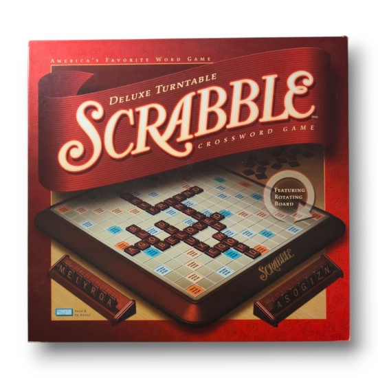 2001 Parker Brothers Deluxe Turntable Scrabble Crossword Board Game