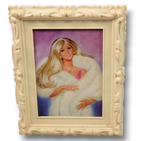 Vintage 1978 Mattel Barbie Picture Frame Secret Bank Safe with Original "Treasures"