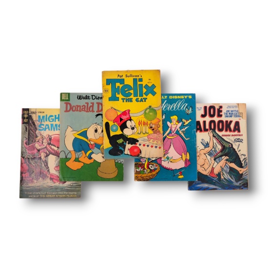 Golden Age Comic Book Grouping - Joe Palooka, Felix, Cinderella, Donald Duck & More!