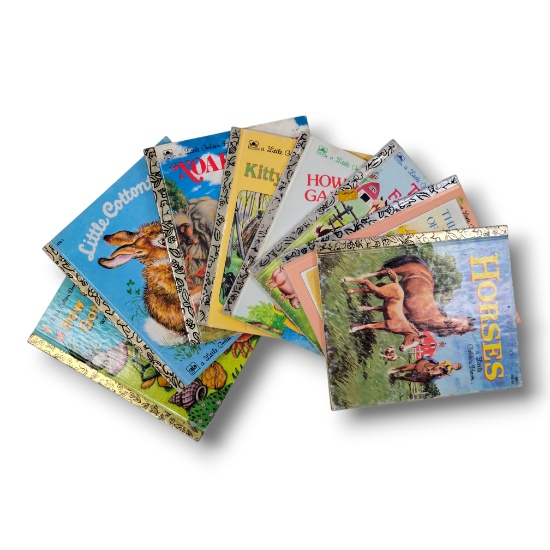 Vintage Animal & Farm Little Golden Books Lot (1948-2001) - Horses, Farm, Fairy Tales