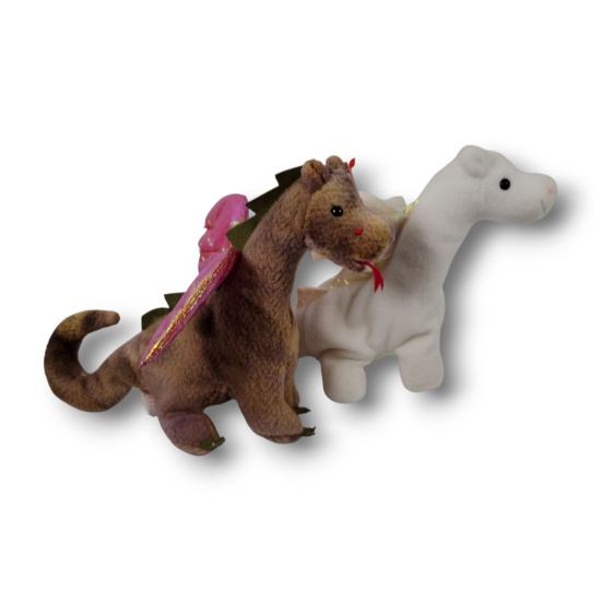 Vintage Ty Beanie Babies Magic & Scorch Dragons Lot w/ Tag Variants Collectible Plush Grouping