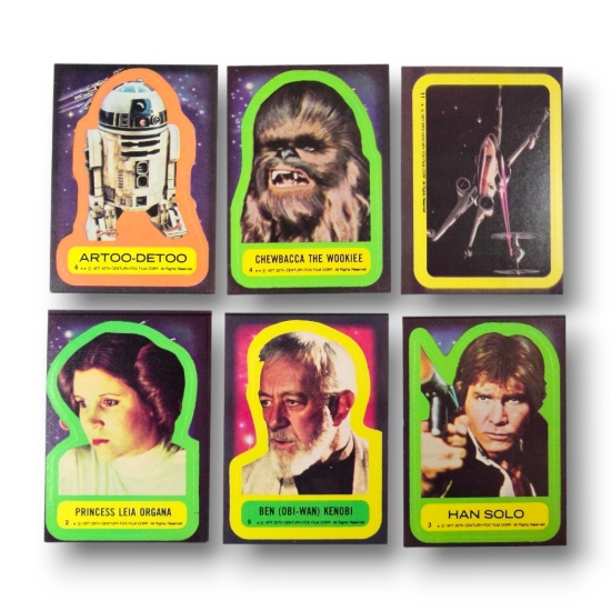 1977 Star Wars Topps Trading Card Stickers Grouping