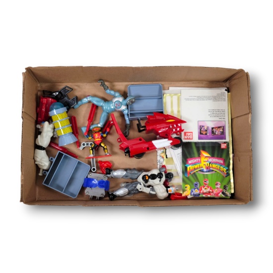 Vintage Mighty Morphin Power Rangers Mixed Toys & Ephemera Grouping – Putty, Alpha 5, Trading Cards