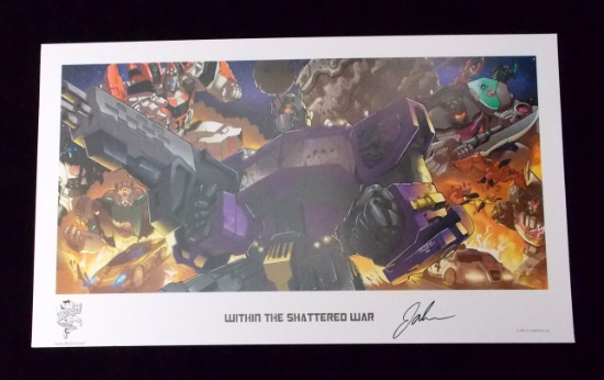 Signed "Within the Shattered War" Transformers 2008 Botcon Lithograph