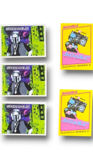 Suckadelic Suckpax Trading Card Group Lot (6) Ca. 2010 Limited Sucklord Art Cards