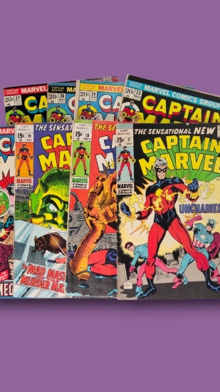 Captain Marvel Vol 1 1969-73 Marvel Comic Book Grouping - Yon-Rogg Death