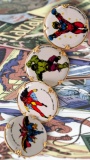 1977 Marvel Comics Tin Litho Rings | Spider-Woman, Hulk, Dr. Doom, Captain Marvel