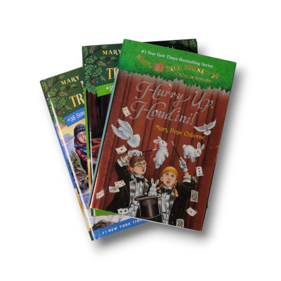 Magic Tree House Hardcover Book Lot Camp Time Snow Leopard Houdini DJ