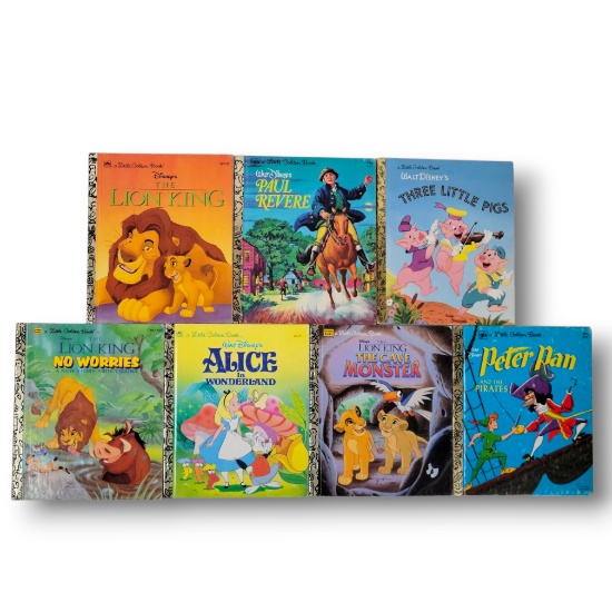 Vintage Disney Little Golden Books (1948-1994) Children's Book Grouping Classics & Lion King