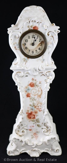R.S. Prussia-style OM 15" tall clock, floral d?cor (Grandfather clock look)