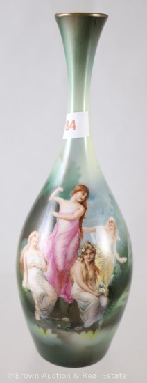Mrkd. R.S. Poland 7.5"h vase with Dancing maidens scene