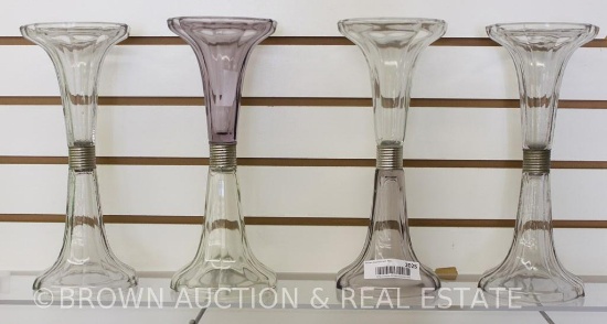 (4) Vintage glass shelf supports