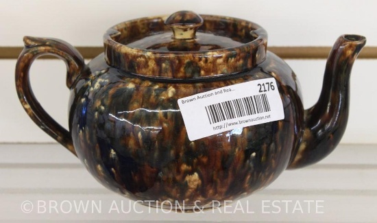 Brown Stoneware teapot (nicked spout)
