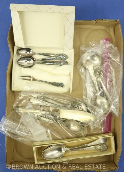 Box lot of assorted flatware, mrkd. Sterling