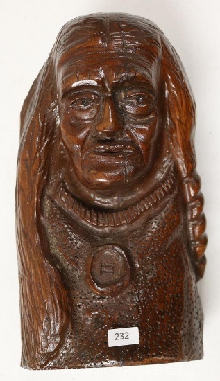 Native American wood sculpture, 11" tall