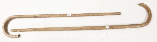 (2) old Wooden canes
