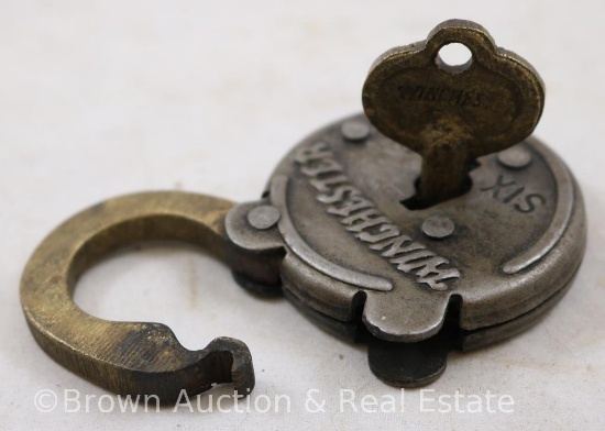 Winchester six lever padlock and key