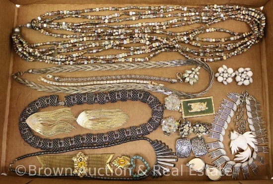Box lot of costume jewelry - necklaces and earrings