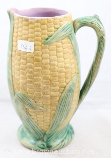 Majolica ear of corn 7.5"h pitcher