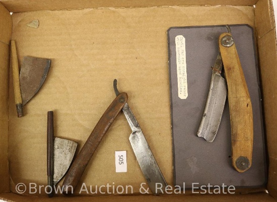 Civil War era straight razors w/homemade wood handles
