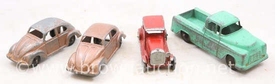 (4) Tootsie Toy cars and trucks