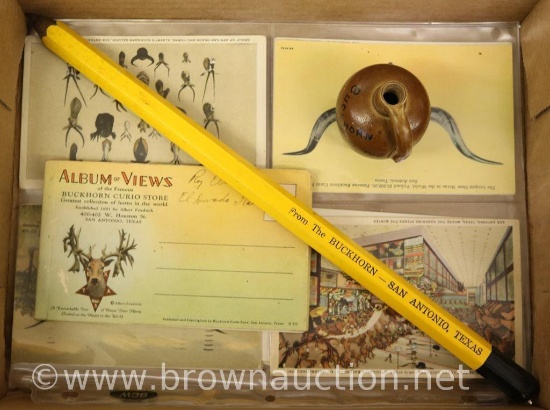 Assortment of Buckhorn Curio Store/San Antonio, TX souvenir items
