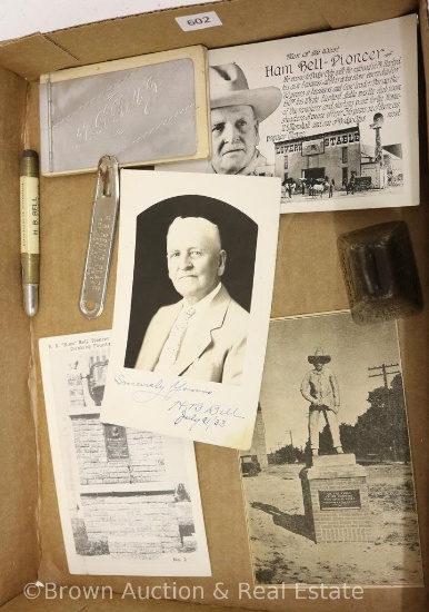 Assortment of H.B. "Ham" Bell/Pioneer Peace Officer, Dodge City, KS souvenir items