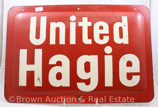 Advertising "United Hagie" (seed corn) metal sign, 18" x 12"