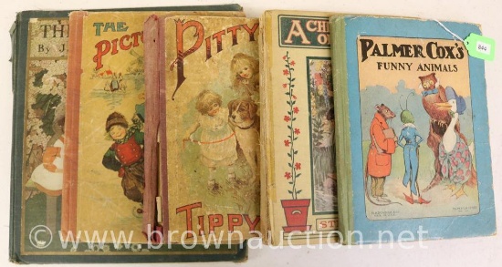 (5) Children's books incl. Palmer Cox's Funny Animals, The Raggedy Man, Pittypat and Tippytoe, The