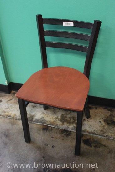 (15) Steel framed dining chairs - black backs