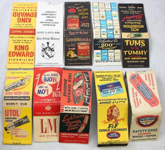 (10) old advertising matchbook covers: L&M cigarettes; Tum's and more!