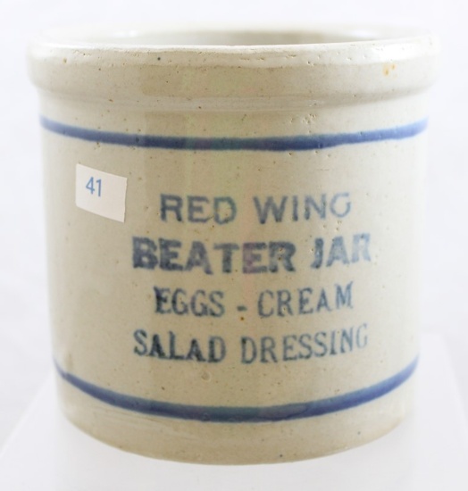 Red Wing Beater Jar, 5"h crock (small mostly underside chip)