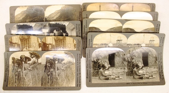 (9) various old stereoscope cards, primarily all Keystone View Co.