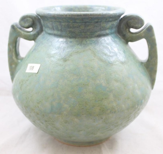 Roseville Carnelian II 318-8" vase, blue/green