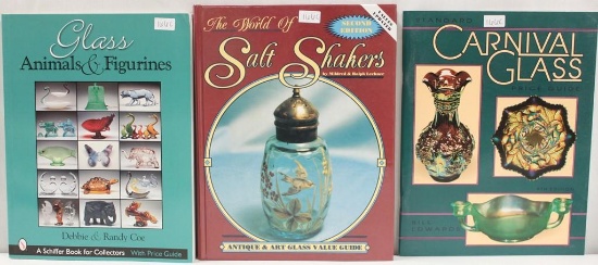 (3) Research books: Glass Animals and Figurines by Debbie and Randy Coe; The World of Salt Shakers,