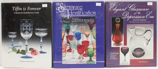 (3) Research books: Stemware Identification, 1920s-1960s by Gene Florence; Elegant Glasswre of the