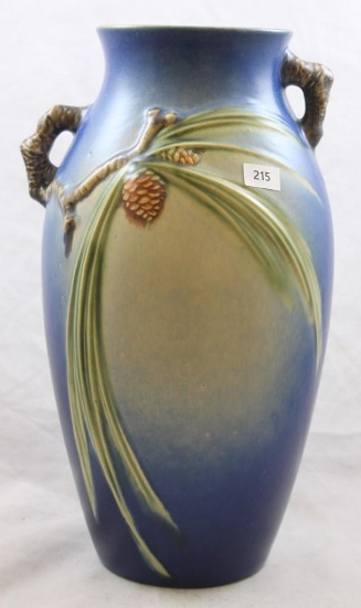 Roseville Pine Cone 806-12" vase, blue