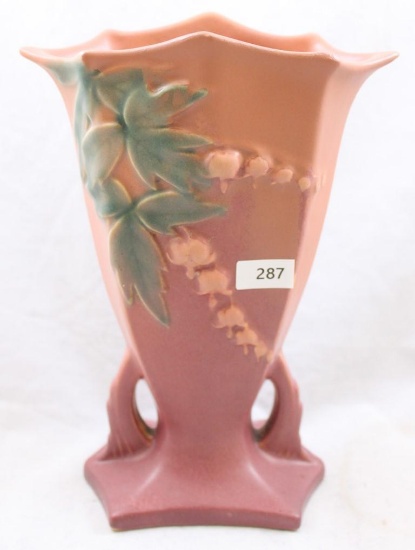 Roseville Bleeding Heart 968-8" vase, pink (repaired)