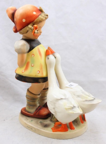 Hummel Goose Girl figurine, 7" tall, small stylized bee mark