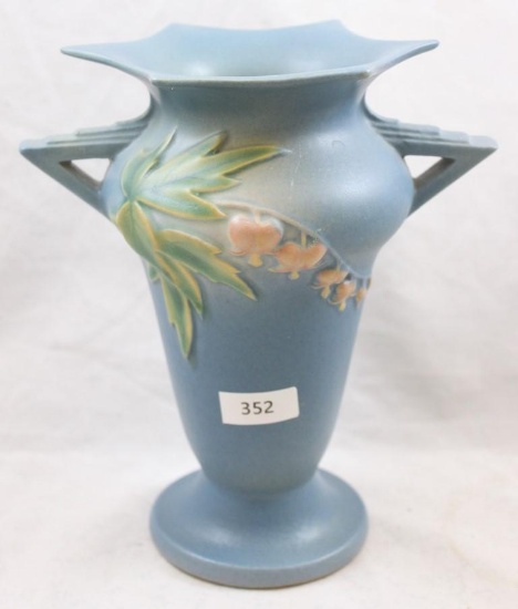 Roseville Bleeding Heart 965-7" vase, blue