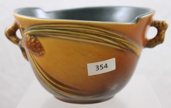 Roseville Pine Cone 320-5" bowl, brown (tiny no harm base nick)