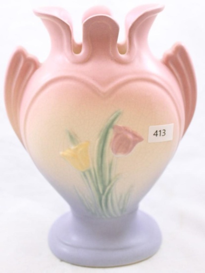 Hull Tulip 105-33-8" vase, pink/blue